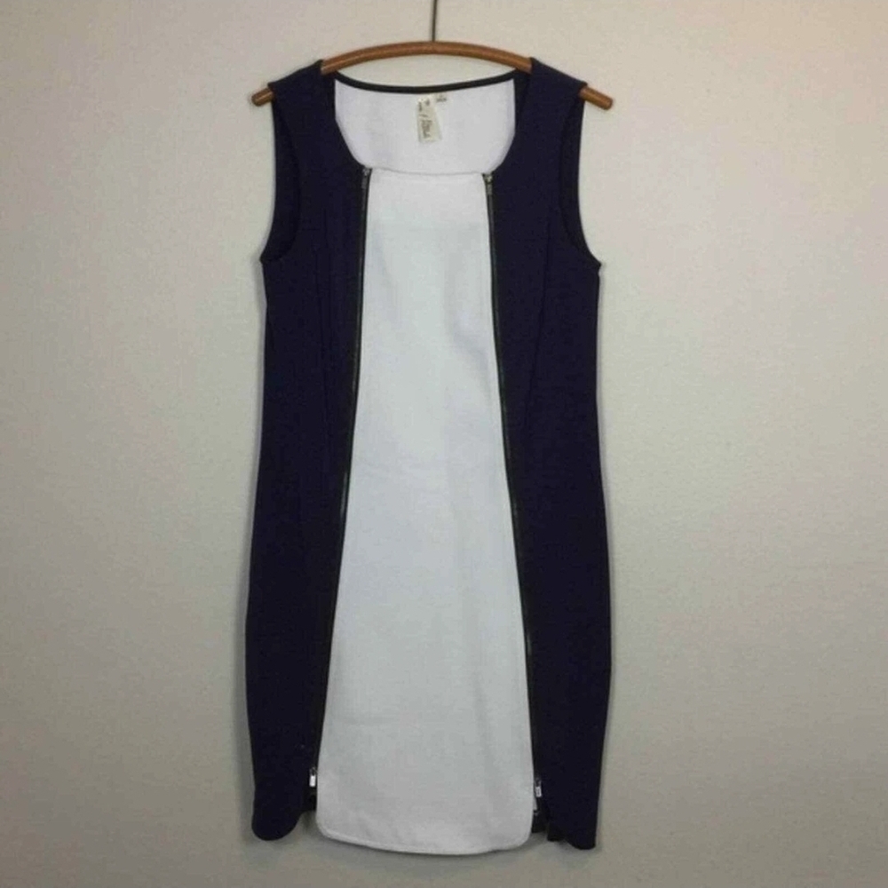 Emma & Michele 6 Vintage White & Blue Sleeveless Midi Dress SHOWSTOPPER GREAT UC